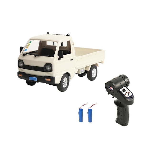 1 Sett WPL D12 Mini RC Lastebil Bil 1:16 Skala Simulering Børstet White 2 Pieces Batteries