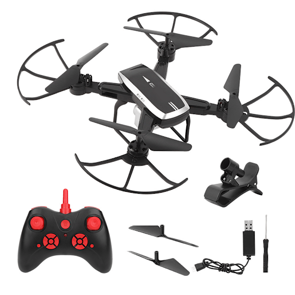 Foldbar Drone med 4K HD Kamera, WIFI Realtids Transmission, Quadcopter, Sort