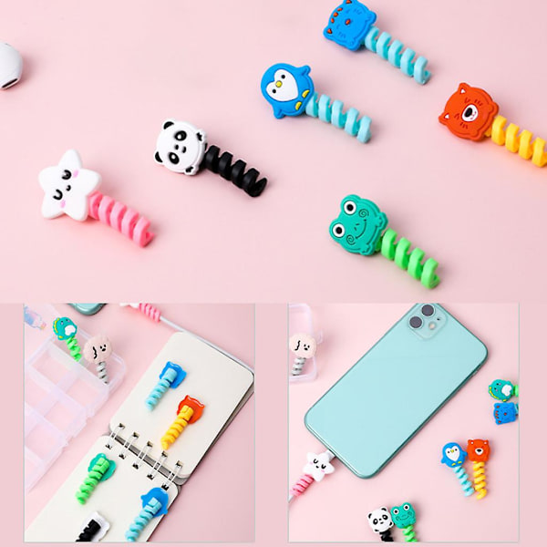 2 kpl Spiraali USB-laturi Datakaapelin suojus Latausjohdon suoja Penguin