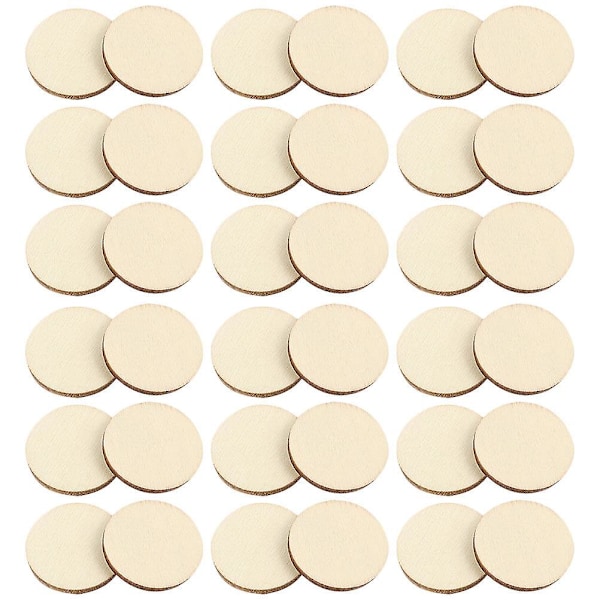 50 stk. Runde Træskiver Runde Hjørner Træudskæringer Gravering Træskiver Trærunde Håndværk Træ C Beige Beige 4CM