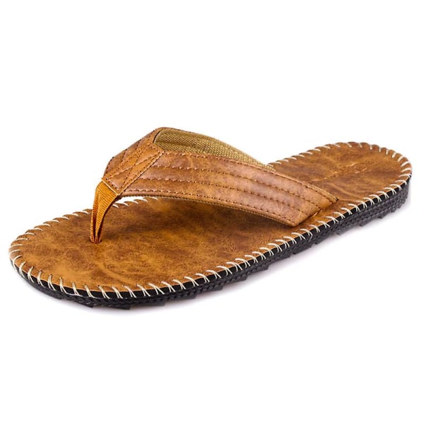 Beige flip-flop flade sandaler til mænd 43-
