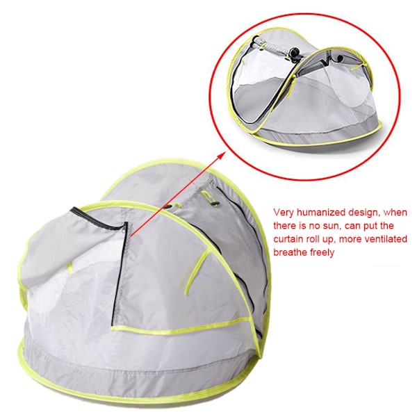 Baby Strandtält, Baby Strand Pop Up Tält, UPF 50+ Solskydd Baby Tält, Baby Tält med Myggnät, Solskydd för Flickor Pojkar, Strandparasoll för
