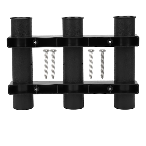 Rod Storage Holder Wall Side Mounted 3 Tube Fishing Pole Rack Thicken Plastic Rod StandBlack