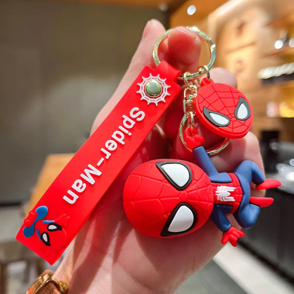 Marvel Spider Man Söt docka Nyckelring Actionfigurer Avengers Captain America Pendelleksaker Kawaii Bag Bilnyckelring Födelsedagspresenter respekteras Styles A