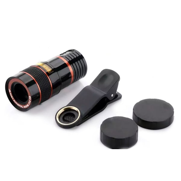 Mobiltelefon kameralinssats Universal 8X Monocular Telescope Mobil Zoomlins för de flesta smartphones