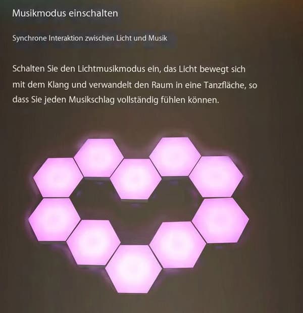 Hexagon LED-paneeli - 6 kpl RGB Smart LED-paneelilamppua