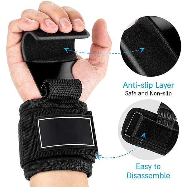 Lyftremmar Power Marklyft Vikt Gymhandskar Tunga Lyft Handledsremmar Kraftiga Viktkrokar Lyftremmar Pad Grepp Lyftdrag 1PCS Blue