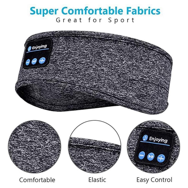 Trådløse sovehodetelefoner Bluetooth Sporthodebånd for Yoga Meditasjon Løping Grå Siste produkter gray