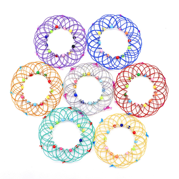 Mandala Flower Basket Toy Intressant Loops Wire Fidget Toy Dekompressionsverktyg för barn Ny gillad White