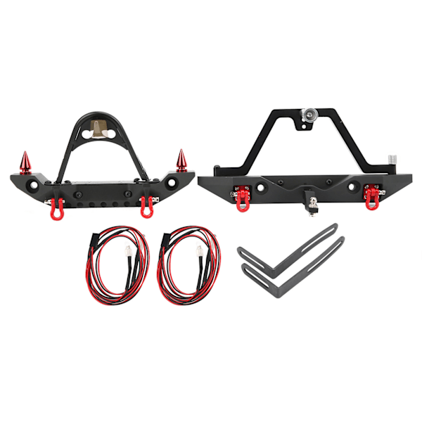 RC-alumiiniseos etu- ja takapuskuri LED-valolla TRX4/SCX10 90046 90047 1/10 RC-autolle, pronssi