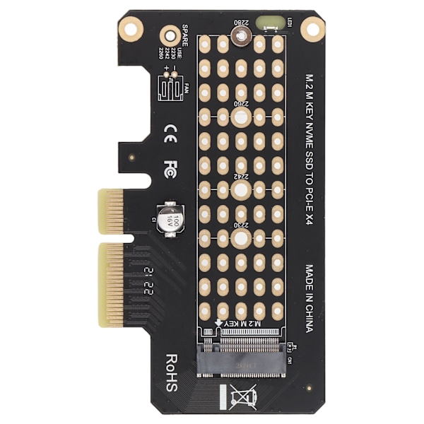 M.2 PCIE-adapter Stabil Pålitlig Snabb Körning Stor Lagringskapacitet NVME Utbyggnadskort för Plextor M6e