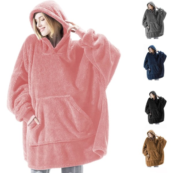 Hættetrøjetæppe, Oversized Sherpa-hættetrøje, Wearable Hoodie Sweatshirt-tæppe, Super Soft Warm Cozy Blanket Hættetrøje, One Size Passer alle voksne-