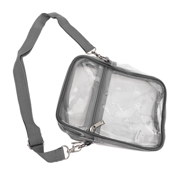 Justerbar Grå PVC Transparent Klar Messenger Skuldertaske