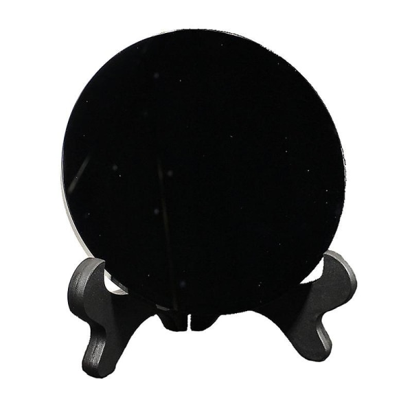 Natural Black Obsidian Mirror Scrying Kodinsisustus Jooga Meditaatio 100mm