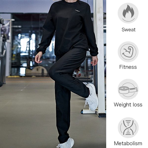 Fitness Sauna Kostym Kvinnor Viktminskning Toppar Byxor Kostym Gym Workout Träningsoverall Sweat Suits