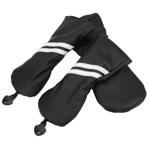 Golf Wood Headcover Cover Set Stripes Cue Headcovers Golf Club Head Covers för DriverBlack