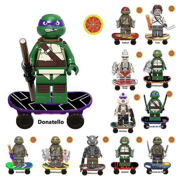 12 Ninja Skateboard Turtle Blocks jouluksi Mukava