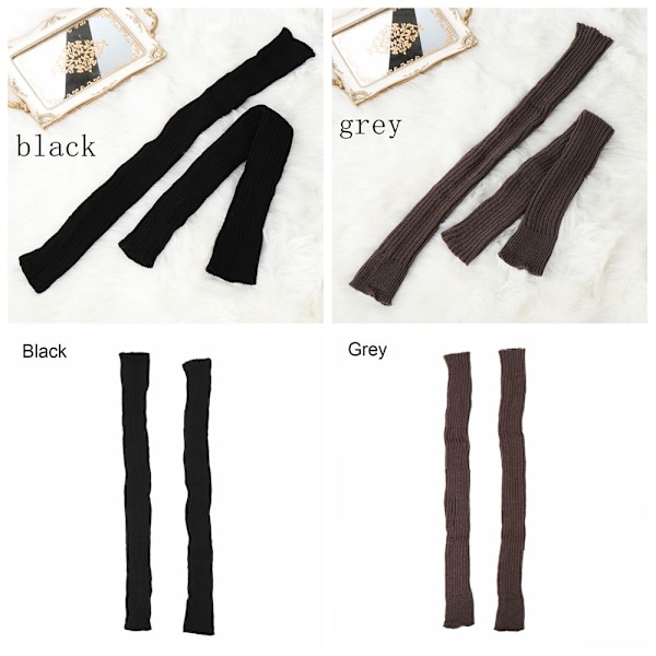 Benvärmare Korkea Polvi Sukat Neulotu Crochet Saappaat Sukat Leggings Harmaa - Korkealaatuinen Harmaa gray