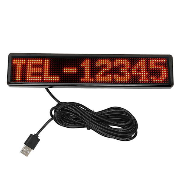 LED-matrispanel 12x72 punkter Bluetooth APP-kontroll Programmerbar rullande LED-skylt för butik bil bar hotell