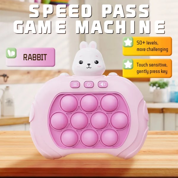 Pop Light Fidget Game Quick Push Bubble Game Handtag Leksaker Pojkar och flickor Antistressleksaker med LED-spelmaskin Lindra stressleksaker respekteras New Pink Rabbit