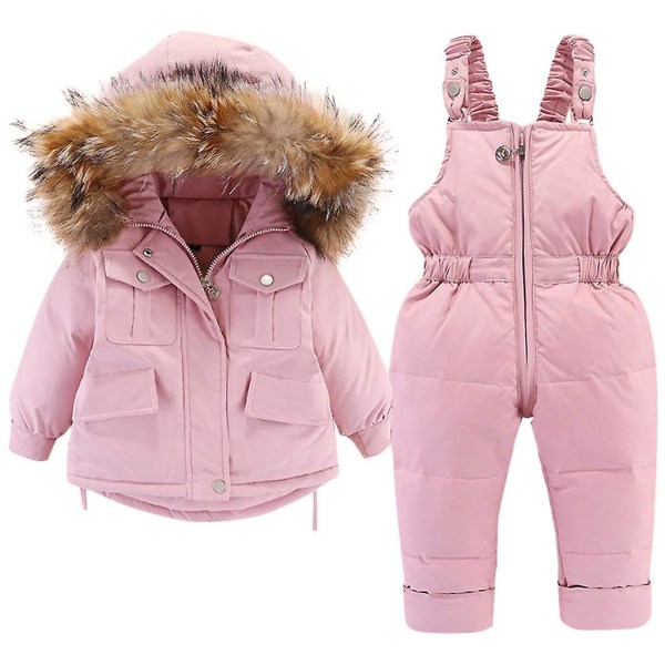Dunjacka för barn kostym tjejer Baby Pink 110-