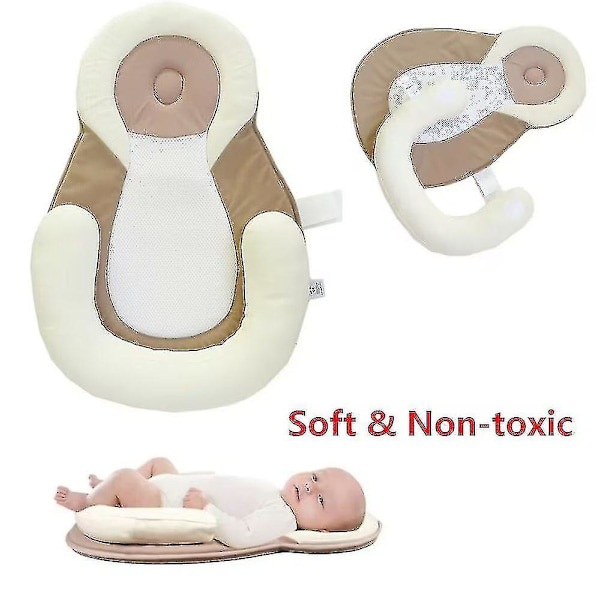 Ortopædisk babypude mod deformation og fladt hoved beige