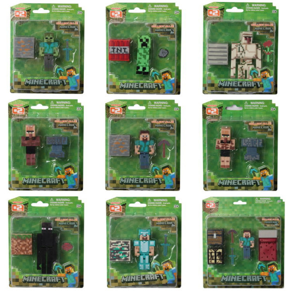 Minecraft Legetøj 3-tommer dukker 9 typer sæt Creeper Lille sort mursten Steve Besøg butikken for at bede om billeder respekteras Brick Steve holding sword