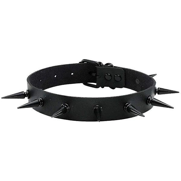 Gothic Punk Halskæde Nittede Krave Choker Black