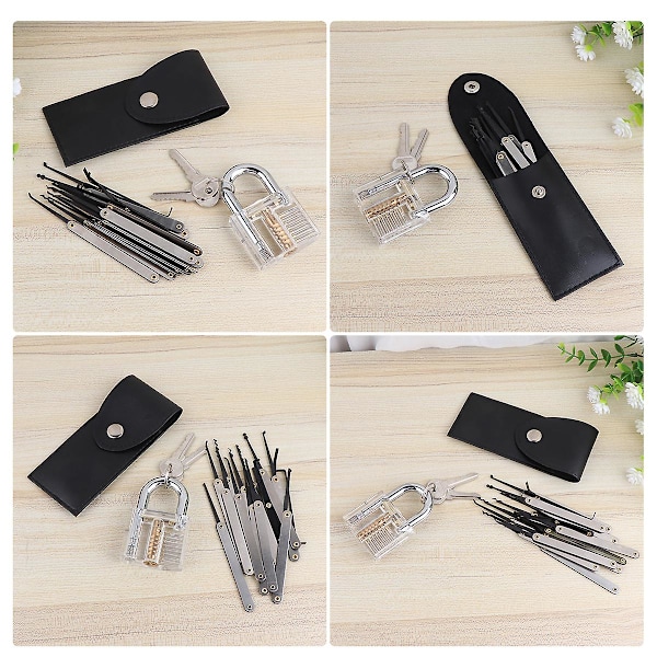 15 Lock Pick Værktøjer Lock Picking Kit Lockpicking Sæt Låsesmed Værktøj Professionelt Lock Pick Sæt (HY)