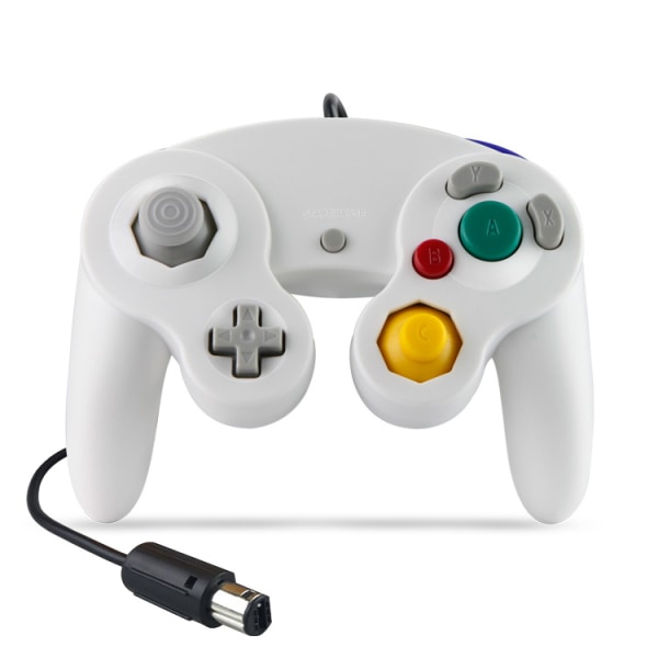 Ave Gamecube-kontroller, kablede kontroller Classic Gamepad 2-Pack Joystick for Nintendo og Wii Console Game Remote White