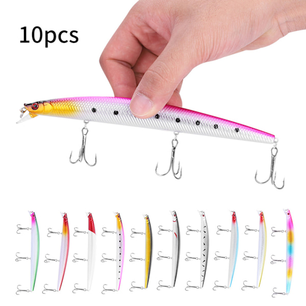 Realistinen kova uistin Lure Fishing Minnow Bait Treble Hook Angler Tarvikkeet