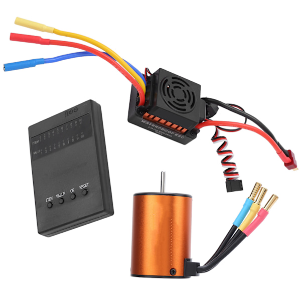 Vandafvisende 3650 3100KV Børsteløs Motor 60A ESC Programmeringskort Combo Sæt til 1/8 1/10 RC Bil