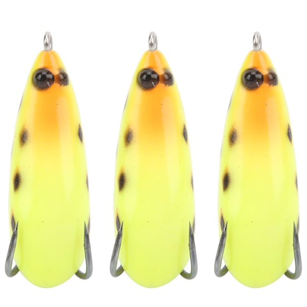 3Pcs/set Fishing Bait Silicone Fishing Lure Set Spotted Bait Simulation Fishing PartsYellow