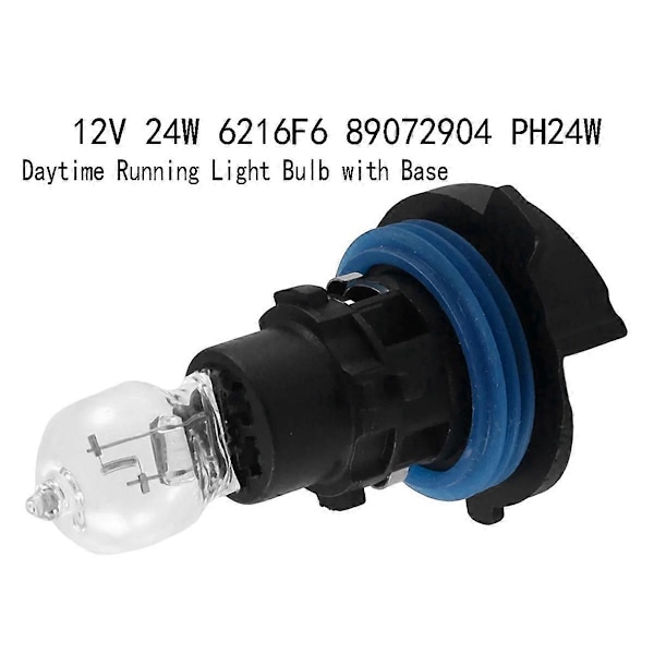 2 stk. Daglyslamper med sokkel til Peugeot 3008 5008 Citroen C5 12V 24W 6216F6 89072904 PH24W
