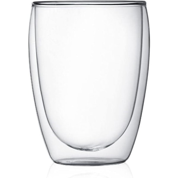 6 stk 12oz dobbeltvegget isolert tumbler, høyvarme borosilikatglass, klar