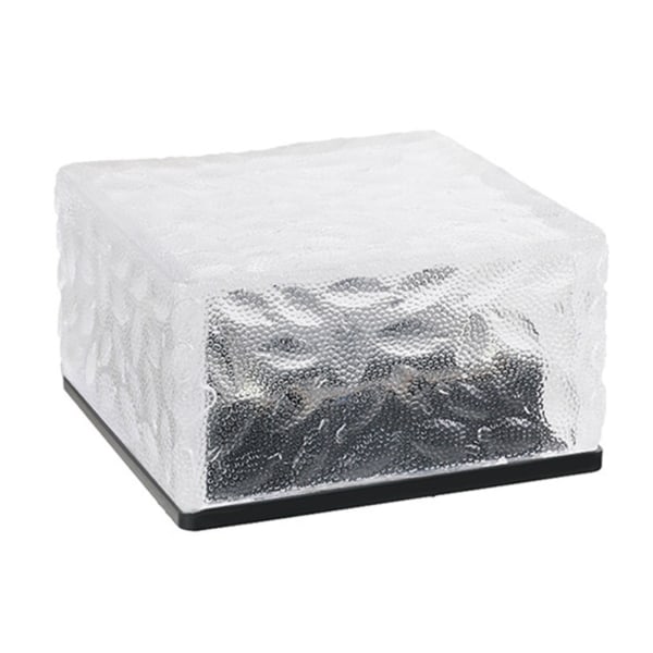 Solcelledrevet bakkelys i form av isblokk med automatisk lysstyring, vanntett utendørs landskapslampe med batteri, varmt hvitt