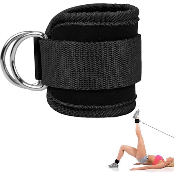 Ankelstropp for styrketrening med kabelmaskiner Svart Sort