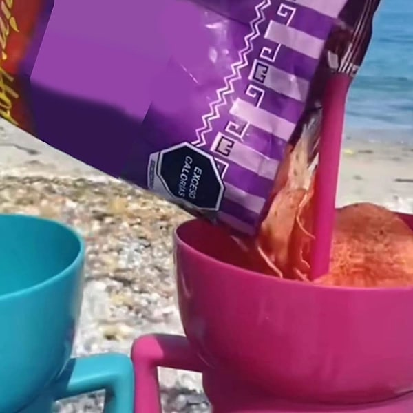 Välipala- ja juomakuppi 2 in 1, Stadium Tumbler, välipalakuppikulho pillillä, uudelleenkäytettävä välipala ja 5pcs