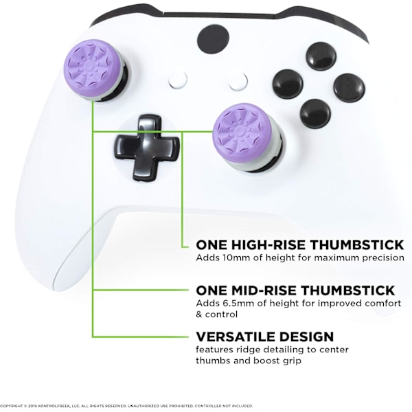 FPS Freek Galaxy Purple for Xbox One og Xbox Series X-kontroller | 2 ytelsestommelstikker | 1 høy, 1 middels høy