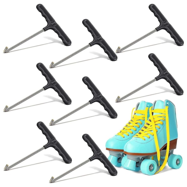 8 stykker skøjter Snørebånd Skøjtestramningsværktøj Snørestrammer Hockey Skøjte Snørebånd Trampol gillade