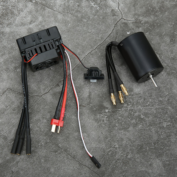 Surpass 3650 Vanntett 4-polet Børsteløs Motor 60A ESC RC Bil Tilbehør (Svart)(3100Kv60A ESC)