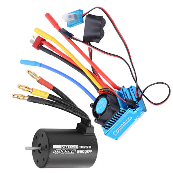 RC 3650 2300KV Vandtæt 4-polet Børsteløs Motor med 80A ESC Combo Sæt til 1/10 RC Bil