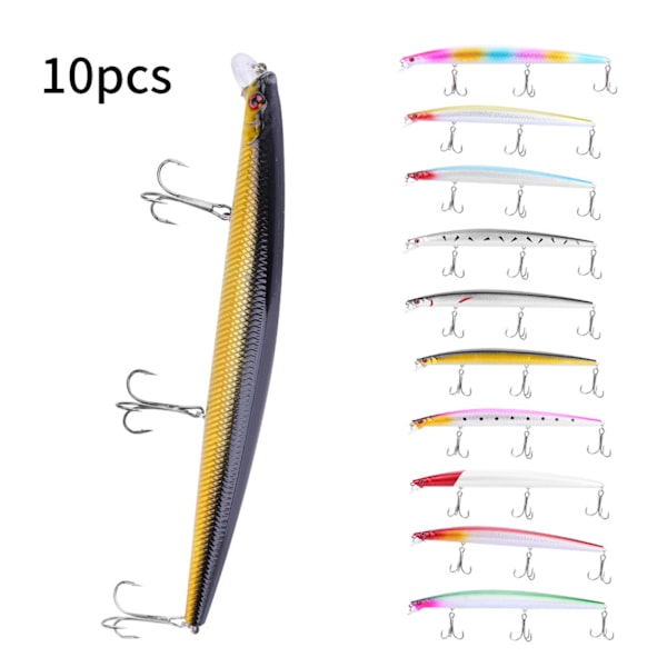 Realistinen kova uistin Lure Fishing Minnow Bait Treble Hook Angler Tarvikkeet