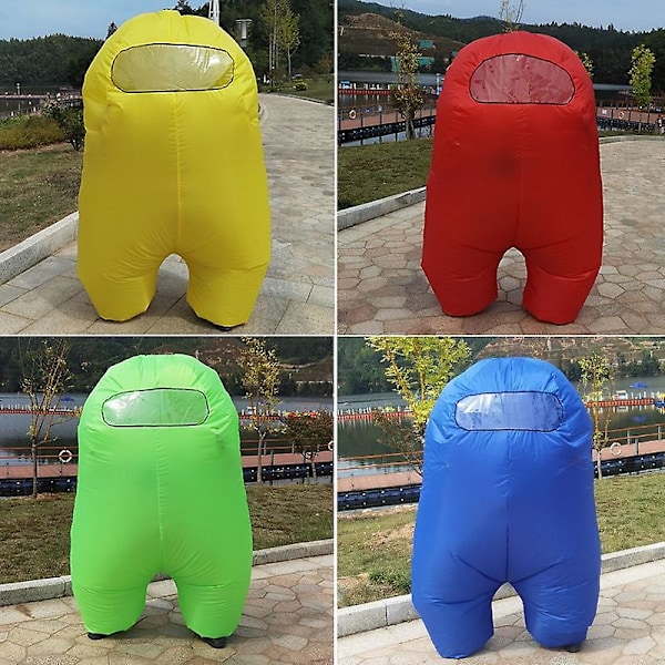 Halloween Oppustelig Among Us Kostume Til Børn Voksne Blow Up Suit Sjov Cosplay Astronaut Disfraz Gonflable Sus Crewmate Gave A Yz Grøn Green Kids 100 to 155cm