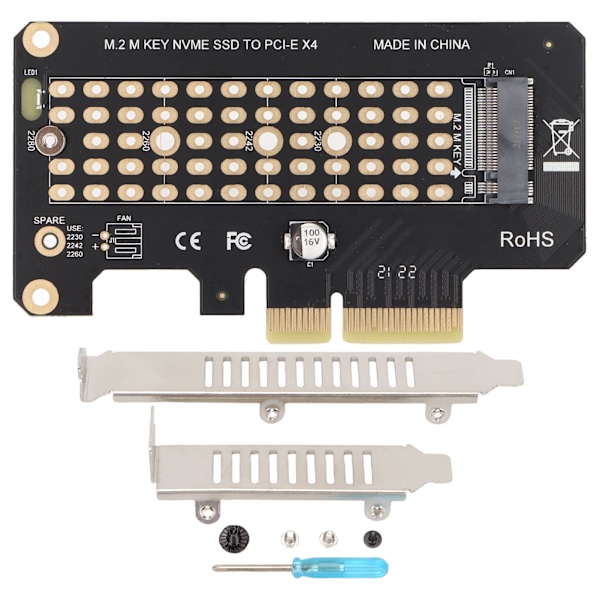 M.2 PCIE-adapter Stabil Pålitlig Snabb Körning Stor Lagringskapacitet NVME Utbyggnadskort för Plextor M6e