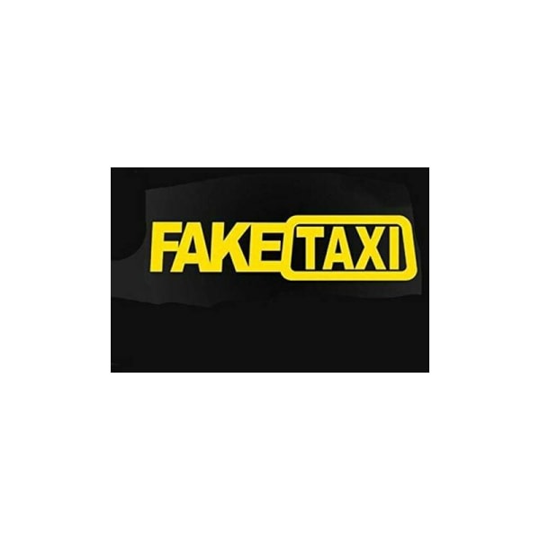 2st roliga bildekaler 20x5 cm FAKE TAXI bildekal emblem självhäftande vinyldekaler bilbil gul