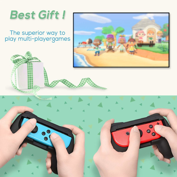 Handtag som är kompatibla med Nintendo Switch för Joy Con & OLED-modell för Joycon black