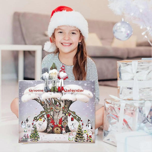 Julemandens Adventskalender 2024 med 24 Plys Julemænd, Julegave 2024 til Børn og Voksne Default