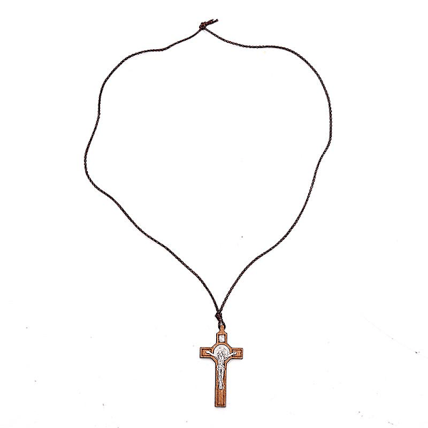 Retro Jeesus Risti Kaulakoru Puu Metalli Riipus Korut Charm Kaulakoru Lahja Ruskea Brown 1PC