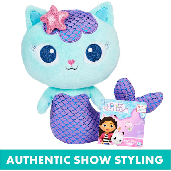 Gabby's Dollhouse, 8-tommers Mercat Purr-ific plysjleke, barneleker for barn fra 3 år og oppover